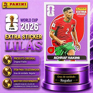 2026 Extra Legend BASE (Lilás) - Achraf Hakimi (Marrocos) - Original Panini - Copa do Mundo 2026