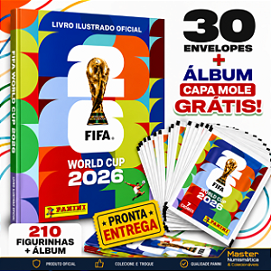 Copa Do Mundo 2026 - Kit Com 30 Envelopes de Figurinhas Panini + Álbum Cortesia (Grátis) - FIFA WORLD CUP 2026 - Pronta Entrega