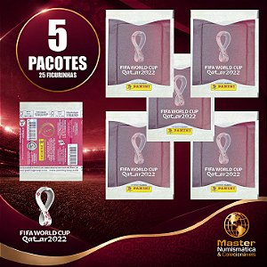 Copa 2022 - 5 Envelopes (Pacotinhos) Lacrados da Copa 2022 no Qatar - Original Panini