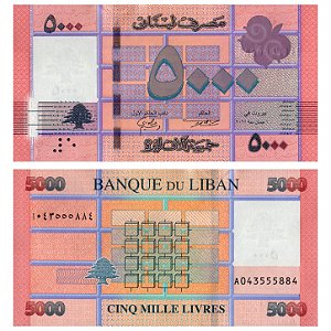 Libano - Cédula de 5000 Livres 2021 - P-91c - FE