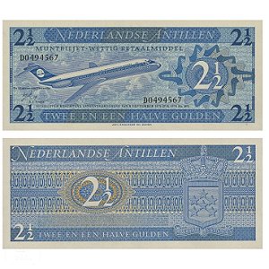 Antilhas Holandesas - Cédula de 2 1/2 Gulden 1970 - P21a - Rara / FE