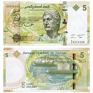 Tunísia - Cédula de 5 Dinars 2013- P-95 - Rara - FE