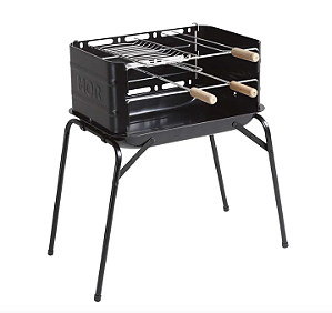Churrasqueira Móvel Montana Mor Com Espeto e Grelha Preta