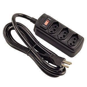 Filtro De Linha Force Line 3 Tomadas 1,5m Preto