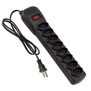 Filtro De Linha Force Line 8 Tomadas 80 cm Preto