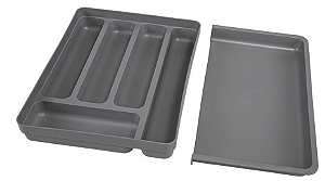 Organizador De Gaveta Para Utensilios Ou Com Extensor Cinza