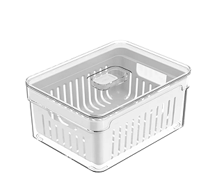 Organizador De Geladeira Ou Com Tampa E Cesto 2,2 L Acrílico