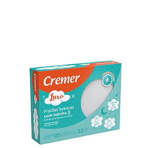 Fraldas de Pano Brancas com Bainha Luxo Cremer