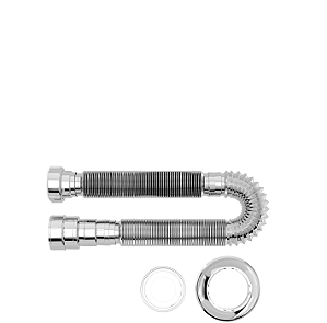 Sifão Cromado 1,5m Sanfonado Universal Blukit