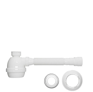 Sifão Com Copo E Canopla Branco Blukit