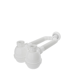 Sifão Universal Com Copo Duplo Branco Blukit