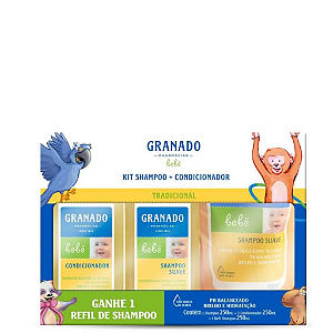 Kit Bebê Shampoo, Cond. E Refil 250ml Granado