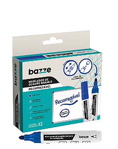 Marcador de Quadro Branco Rec. Azul C/ 12un Bazze