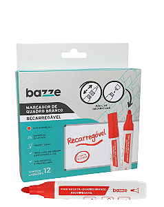 Marcador de Quadro Branco Rec. Vermelho C/ 12un Bazze