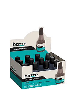 Tinta para Carimbo 40ml Preto C/12 un Bazze