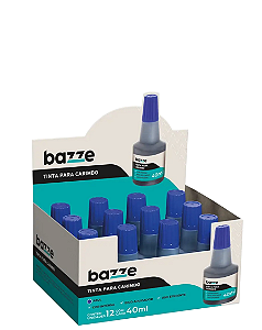 Tinta para Carimbo 40ml Azul C/12 un Bazze