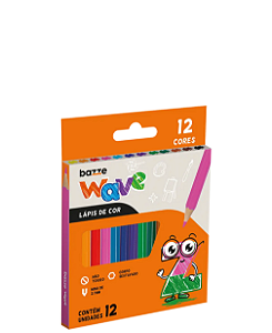Lápis de Cor Wave Mini 12 Cores Bazze