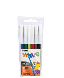 Canetinha Ponta Fina Wave 6 Cores Bazze