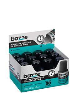 Tinta Marcador de Quadro Branco 20ml Preto C/12 un Bazze