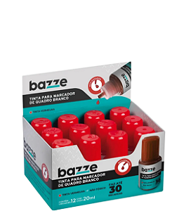 Tinta Marcador de Quadro Branco 20ml Vermelho C/12 un Bazze