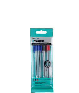 Caneta Esferográfica Prisma 1.0mm C/4 un Bazze