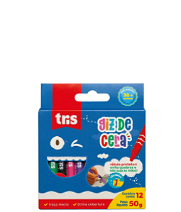 Giz de Cera Fino 12 Cores Tris