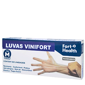 Luvas de Vinil Transparente S/ Pó 100 und. Vinifort M