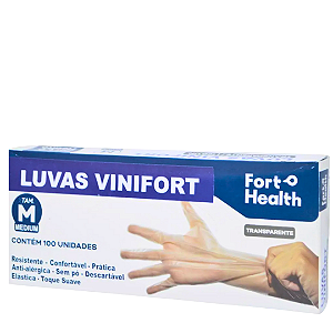 Luvas de Vinil Transparente S/ Pó 100 und. Vinifort GG