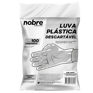 Luva de Plástico Descartável Tam. Único Nobre