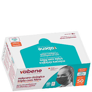 Máscara Tripla Preta 50 und. Vabene