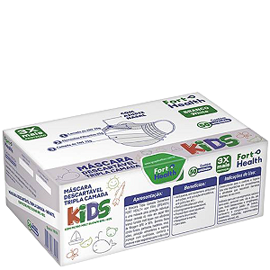 Máscara Descartável Infantil Tripla 50 und. Fort Helth