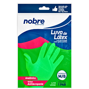 Luva de borracha/latex M verde Nobre