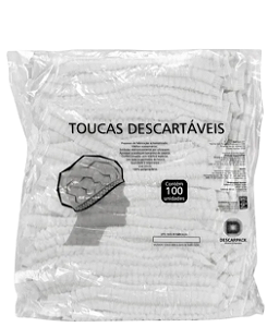 Touca Descartavel Sanfonada Branca 100unid. Descarpack