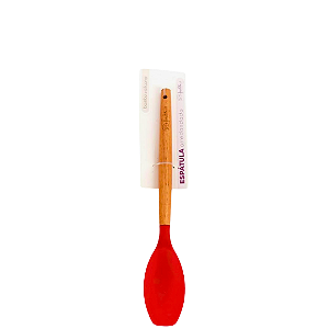 Espátula Arredondada Em Madeira E Silicone