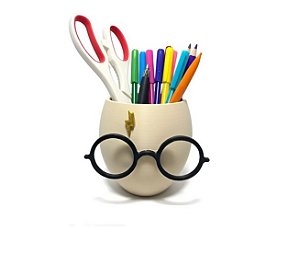 Porta Caneta Geek Estilo Bruxo Raio E Óculos Impressão 3D