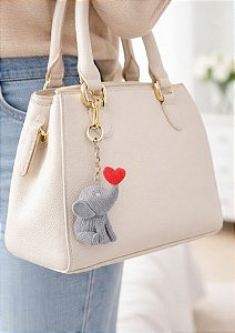 Chaveiro Elefante Baby Estilo Tricô - Luxo Em Termoplástico Cinza