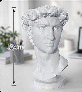Vaso Decorativo Busto David 18 cm Branco
