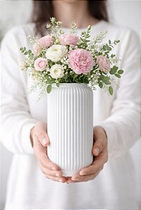 Vaso Decorativo Branco em Termoplástico 12 cm