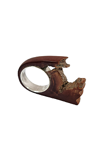 Anel em Nó de Pinho e Prata - Aro 16