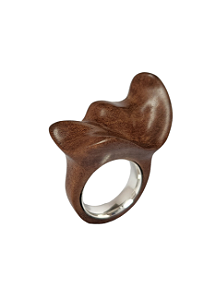 Anel em Cabreúva e Prata - Aro 18