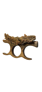 Anel em Palo Santo e Ágata Multicor - Aro 22