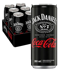 Combo 6 latas Jack Daniel's e Coca-Cola 269ml