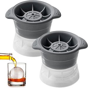 Conjunto com 2 Moldes de Gelo Esférica Ideal para Diversas Bebidas