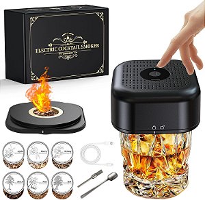 Kit de defumador de whisky elétrico recarregável sem chamas