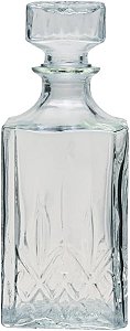Mimo Style Garrafa de Vidro para Whisky 900ml Decanter com Tampa Quadriculada Hermética