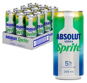 Drink Vodka Absolut Sprite Lata 269ml C/ 12 unidades