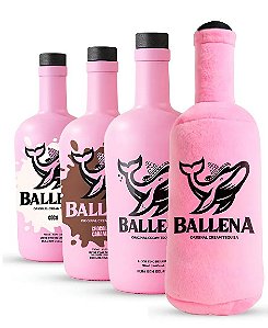 Kit Licor Ballena Morango, Coco e Chocolate com Tequila 3x750ml + Pelúcia