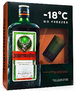 Kit Licor Aperitivo Jagermeister 700ml + copo de shot exclusivo de vidro