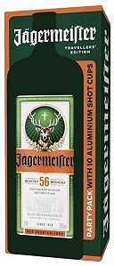 Kit Licor Aperitivo Jagermeister 1750ml + 10 copos alumínio