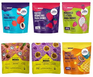 Kit 6 Sachês Preparo Líquido E Pedaços De Fruta Easy Drinks